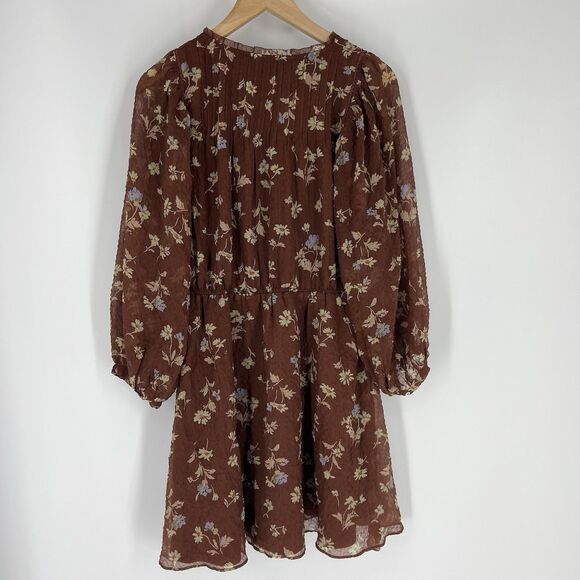 Madewell Norma Rae Dress Size Small Floral Print Long Sleeve Mini Cottagecore - Picture 6 of 10